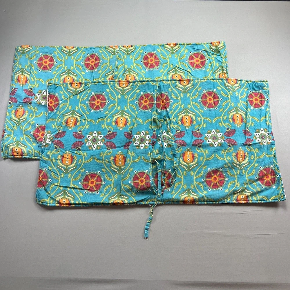 Set Of 2 Greenland Home Fashions King Pillow Shams Multicolor Floral Quilted